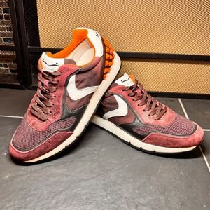 Voile Blanche LIAM Power Orange Studded Sneakers Burgundy Size 41 (US Mens 8)